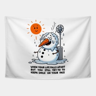 Melting Snowman Tapestry