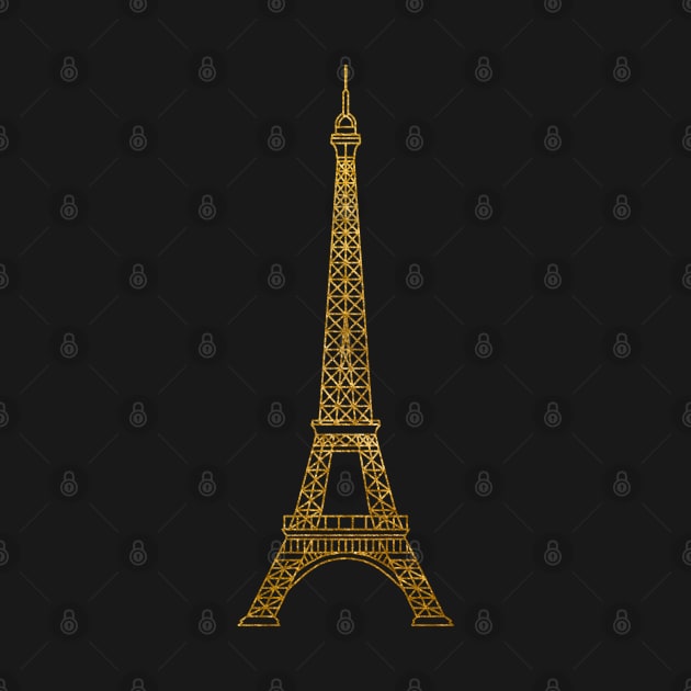 Eiffel Tower Paris Gold by Trippycollage