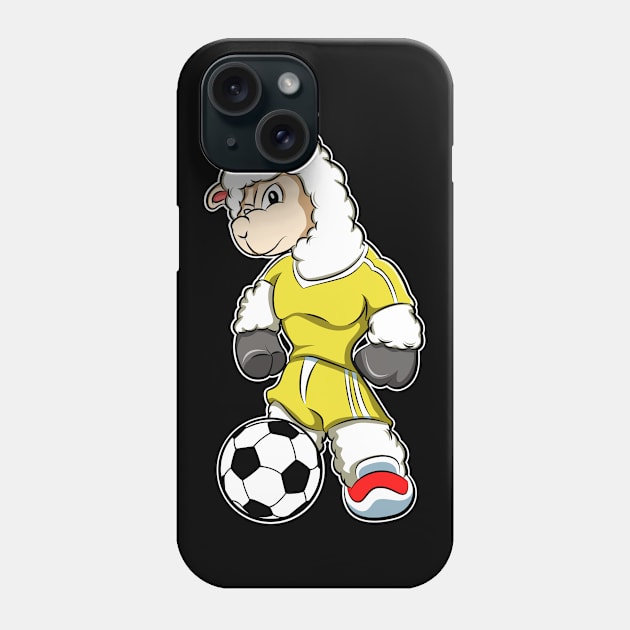 Alpaca as Soccer player with Soccer ball Phone Case by Markus Schnabel