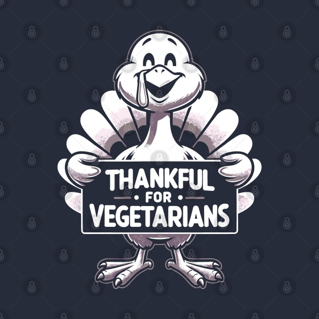 Thankful For Vegetarians Funny Thanksgiving Turkey by SubtleSplit