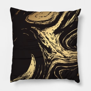 Gold and Black Marble Pillow