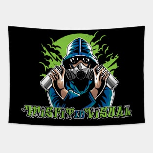 Mistfit In Visual - Graffitti Gasmask_ for darks Tapestry