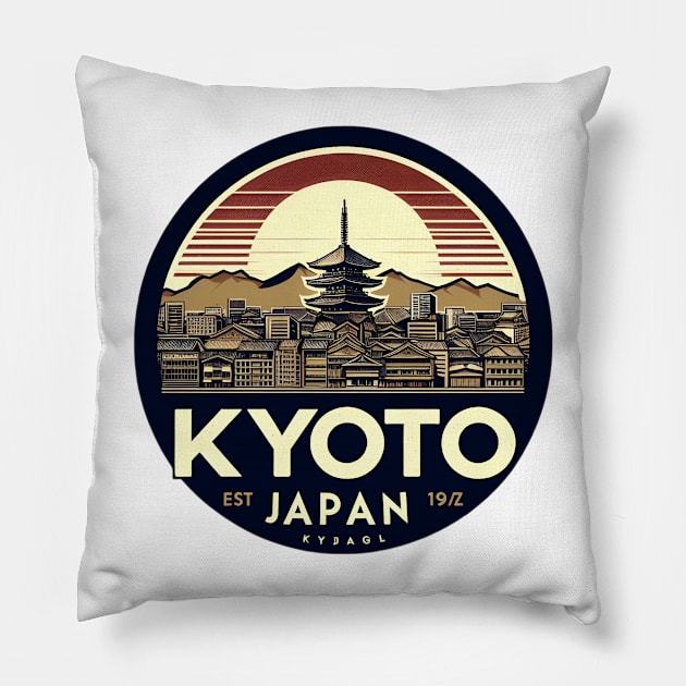 kyoto Japan Pillow by Teeeshirt