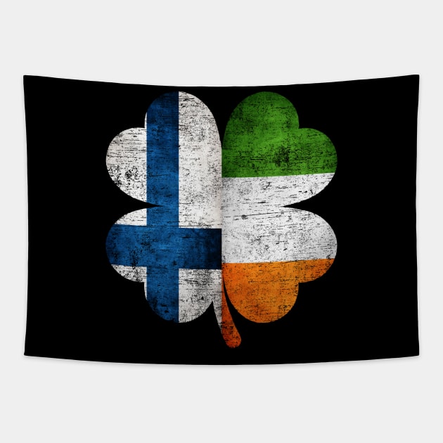 Finnish Irish Shamrock Finland Ireland Flag St Patrick's Day Gift Tapestry by Henry jonh