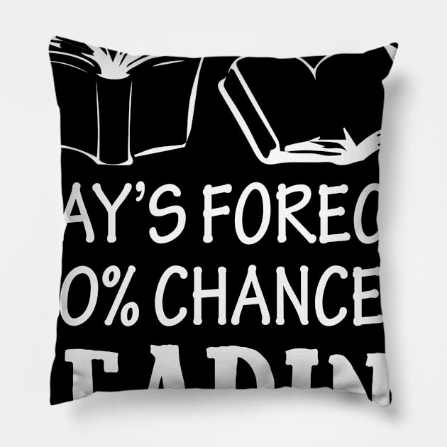 Today's Forecast 100% Chance of Reading Pillow by KittleAmandass