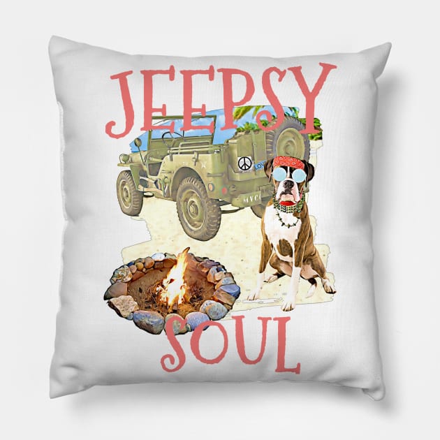 Jeepsy Soul Boxer Pillow by Witty Things Designs