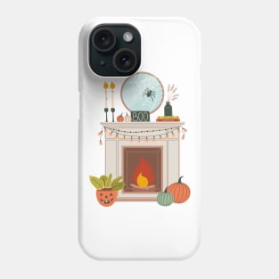 Fireplace decorated for Autumn holiday Phone Case