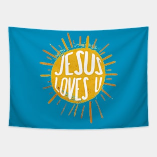 Jesus Loves You Christian Pride Tapestry