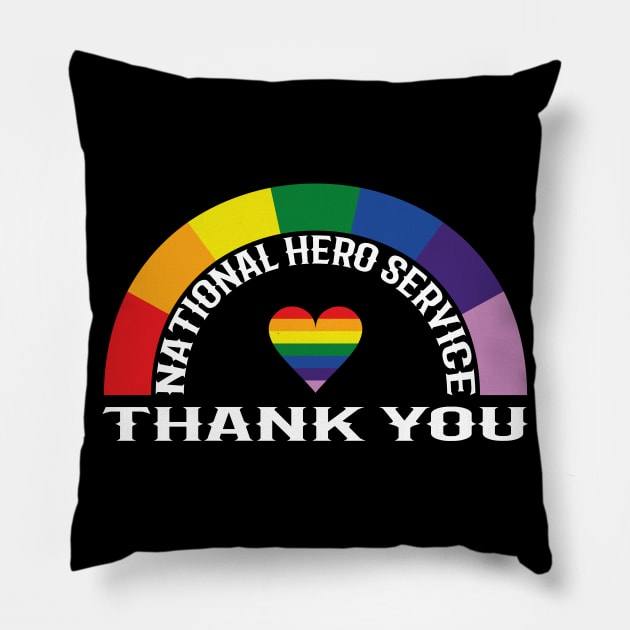 Thank You NHS, NHS Hero, Rainbow, NHS Nurse, NHS UK Pillow by Global Creation