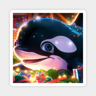 Cute Orca Drawing Magnet