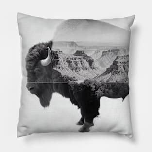 Buffalo Nature Outdoor Imagine Wild Free Pillow