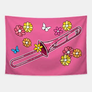 Mothers Day Trombone Mom Female Brass Musician Tapestry