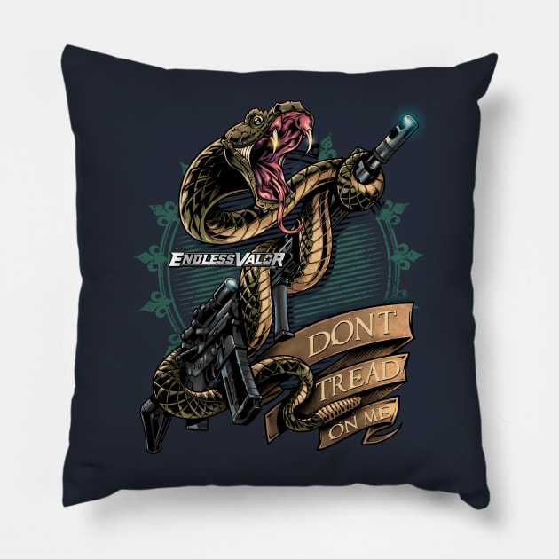 Snake and Rifle Pillow by FlylandDesigns