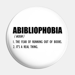 Book Lover - ABIBLIOPHOBIA Definition Pin