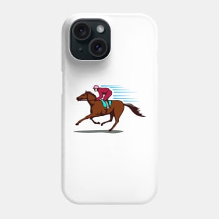 Jockey Riding Horse Racing Retro Phone Case