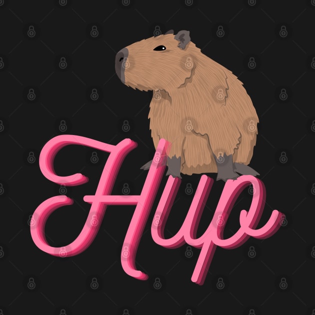 Cute Cartoon Capybara that says "Hup" by CursedContent