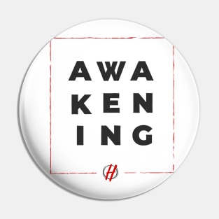 Block Font - Black Awakening with Red Frame Pin