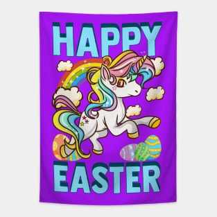 Happy Easter Unicorn Egg Hunt Tapestry