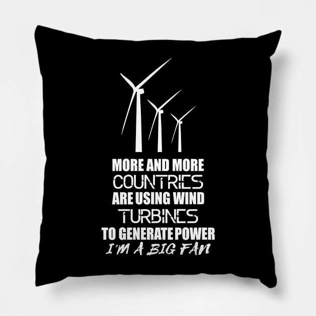 Funny Science Pun Wind Energy Engineer Researcher Scientist Pillow by TellingTales