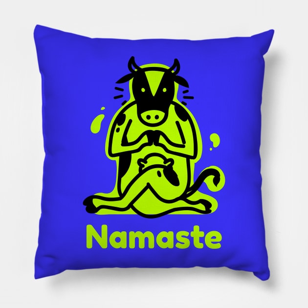 Cow Namaste Yoga Pillow by Spirit Animals 21