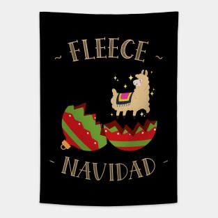 Fleece Navidad Christmas Llama Tapestry