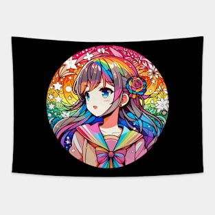 Pride month manga girl Tapestry