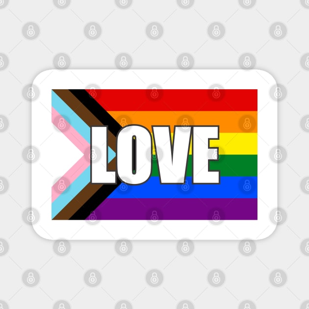 Progress Pride Flag - Queer love Magnet by InspireMe