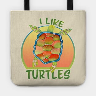 I like turtles - tropical colors Tote