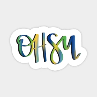 ohsu cursive tie-dye logo Magnet