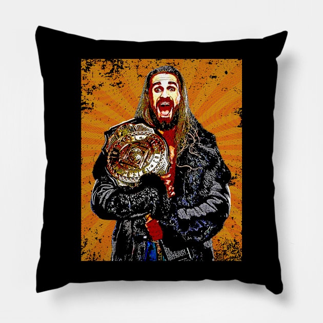 Seth Rollins // Retro Comics Style Pillow by Kolovos Comic