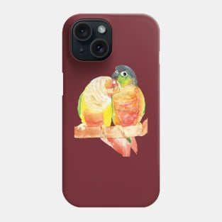 green cheeked conure lover watercolor Phone Case