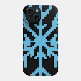 Blue snowflake pixel art Phone Case