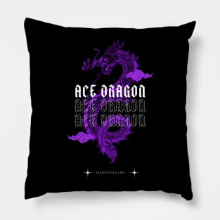 Japanese Aesthetic Ace Pride Purple Dragon Pillow