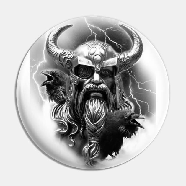 Viking tattoo and t-shirt design. Bearded barbarian of Scandinavia,sword, god  Odin, dragon. Symbol of force, courage. Scandinavian mythology. Viking  tattoo art print t-shirt design Stock Vector