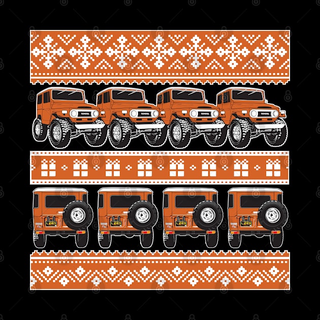 FJ40 Christmas Sweater in Orange by Bulloch Speed Shop