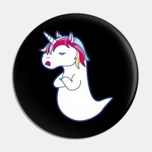 Boonicorn ghost unicorn Pin