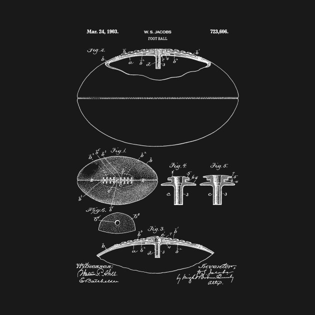 PATENT DRAWING / 1903 - Foot Ball - white by Daniel Coulmann