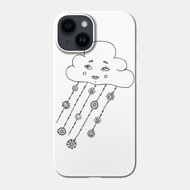 Hand Drawn Raindrops And Snowflakes With Cartoon Clouds - Clouds - Phone Case | TeePublic Hand Drawn Raindrops And Snowflakes With Cartoon Clouds - Clouds - Phone Case | TeePublic