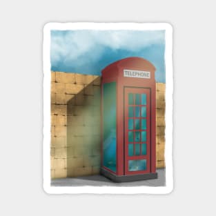 Phone booth aquarium Magnet