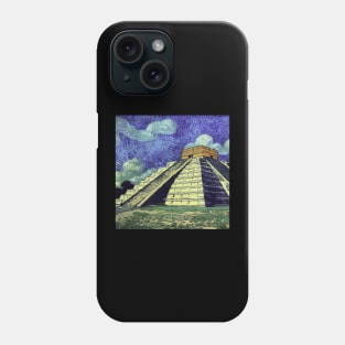 Chichen Itza painting, Vincent van Gogh style Phone Case