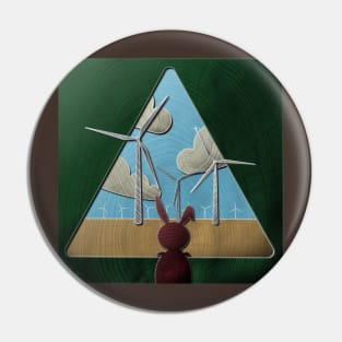 Wind turbines in wood Pin