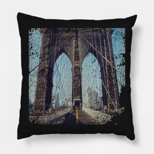 New york gray Bridge Pillow