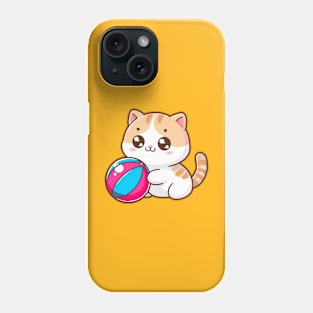 Cute Cat Playing Ball Phone Case