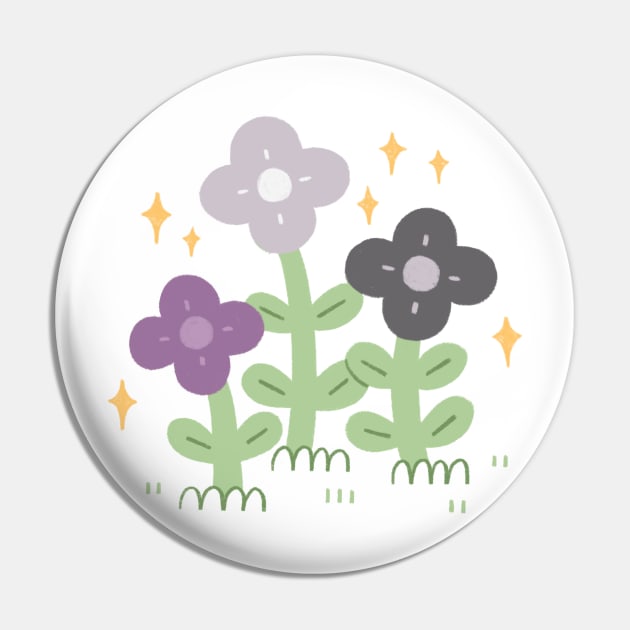 Asexual Pride Flowers Pin by Niamh Smith Illustrations