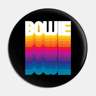 Retro Bowie Proud Name Personalized Gift Rainbow Style Pin