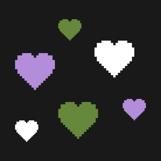 Gender Queer Pride Hearts Pixel Art by christinegames