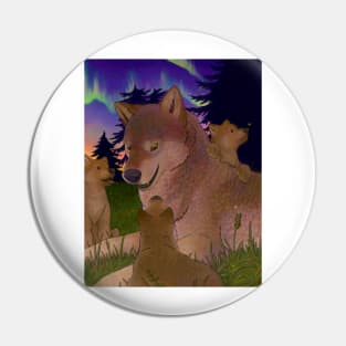 Storyteller Wolf Pin