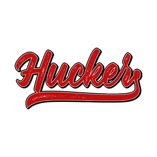 HUCKER Distressed Varsity Red T-Shirt