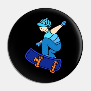 Cute skateboard boy Pin