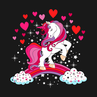 Unicorn Valentines day shirt toddler Girl Love Heart Rainbow T-Shirt